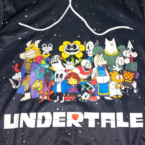 Undertale All Over Print Hoodie Hooded Sweatshirt Role Playing Video Game - Picture 3 of 7